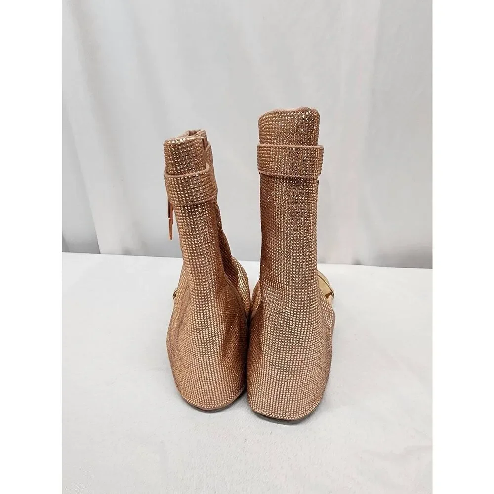 Cape Robbin Size 7 Rose Gold SHILOHA Ladies Sandals Rhinestone